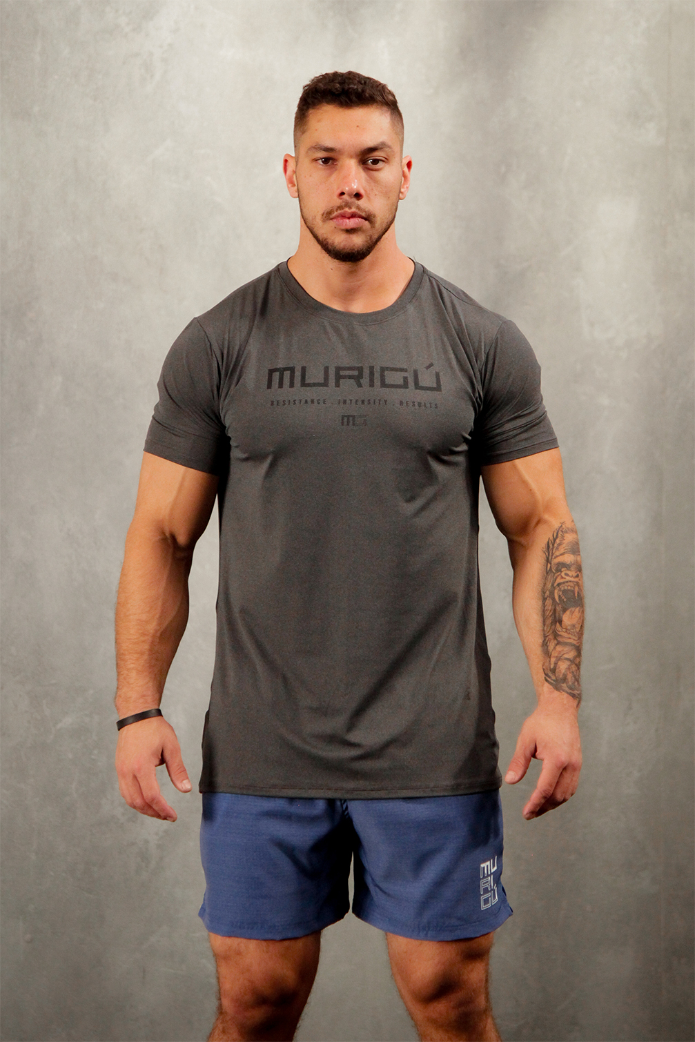 Camiseta de Treino Masculina Dry Fit Murigú Basic Mescla Grafite – Murigú