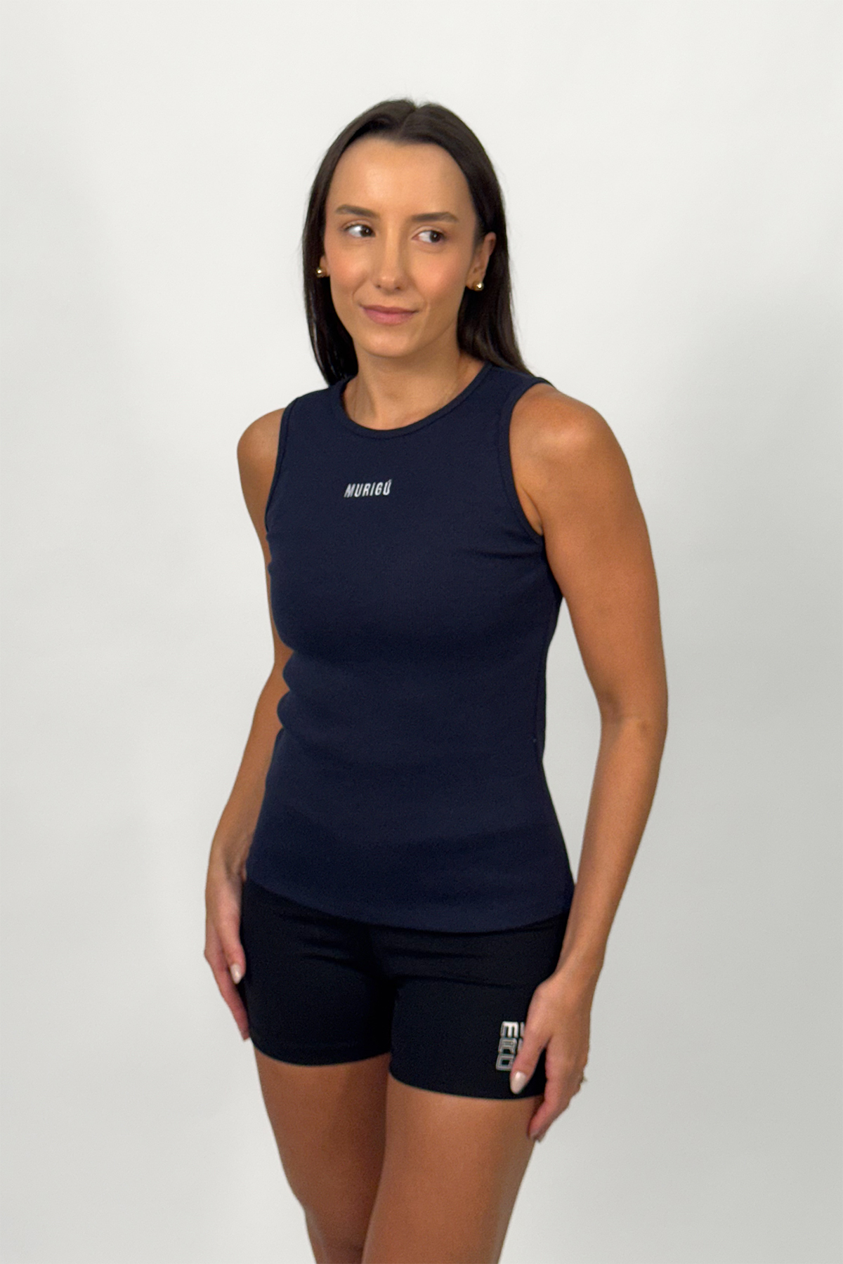 regata canelada feminina marinho - 01