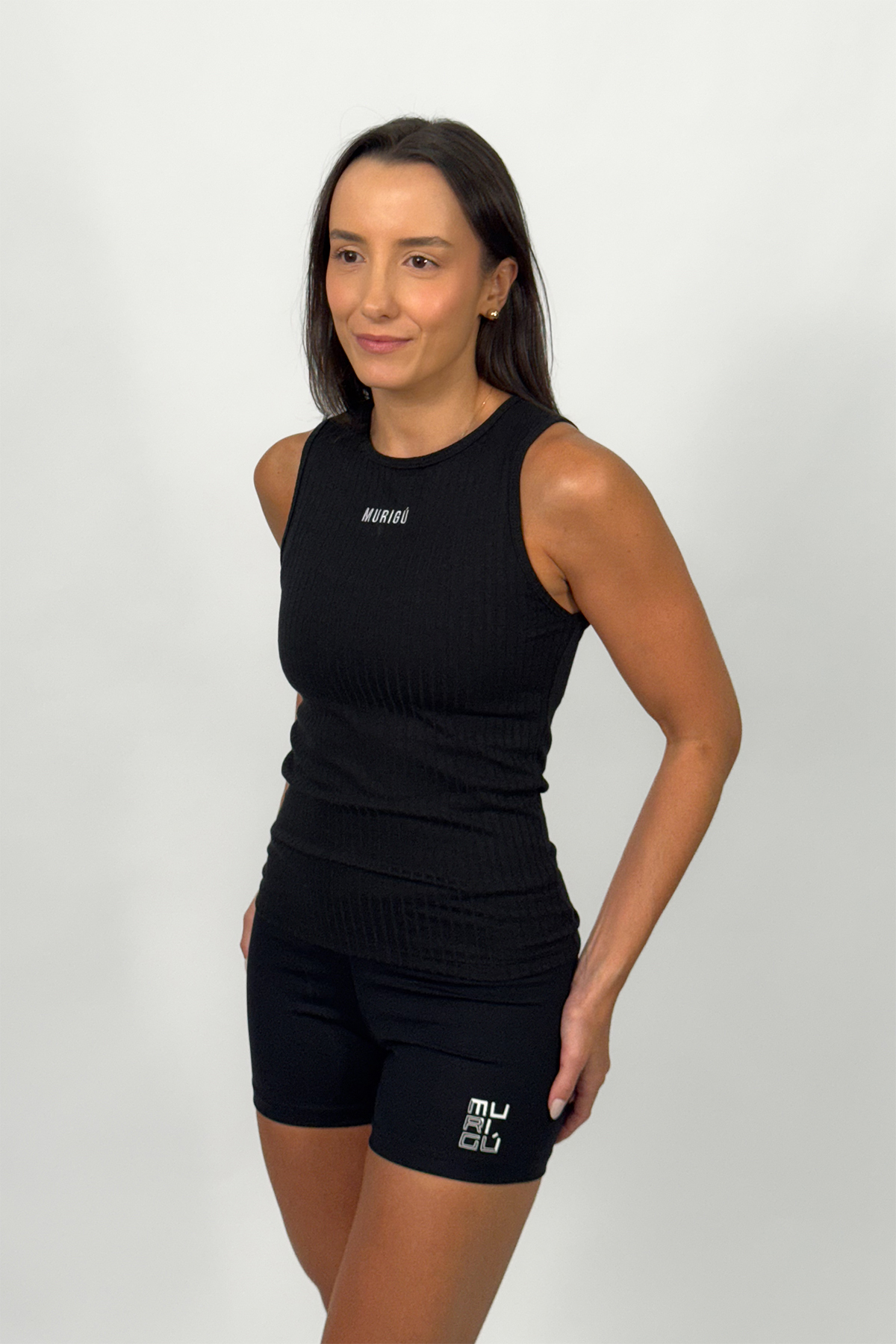 regata canelada feminina preta - 01